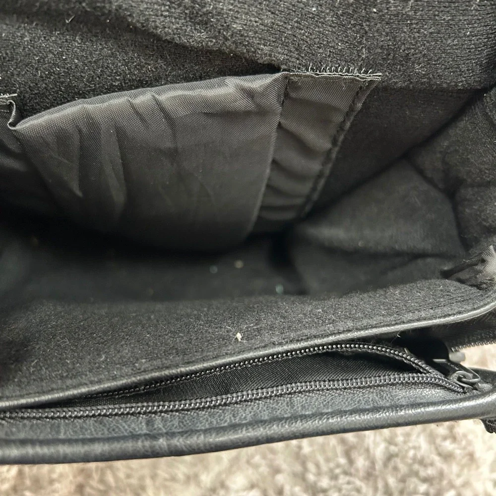 Vintage 90s Case Logic Black Faux Leather Bag Crossbody Padded Utility Tech Case